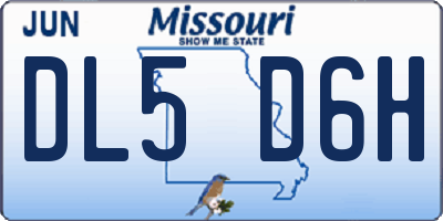 MO license plate DL5D6H