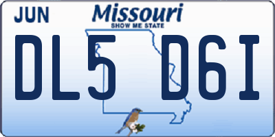 MO license plate DL5D6I