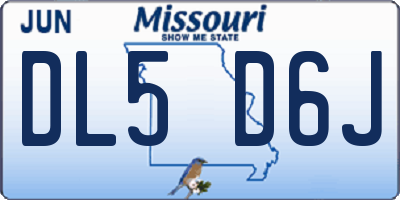MO license plate DL5D6J