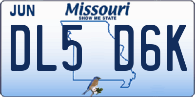 MO license plate DL5D6K