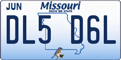 MO license plate DL5D6L