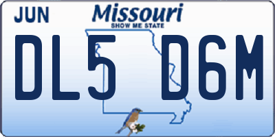 MO license plate DL5D6M
