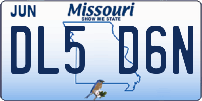 MO license plate DL5D6N