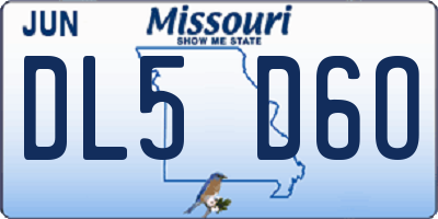 MO license plate DL5D6O