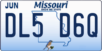 MO license plate DL5D6Q