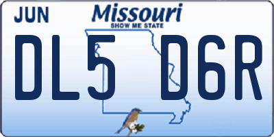 MO license plate DL5D6R