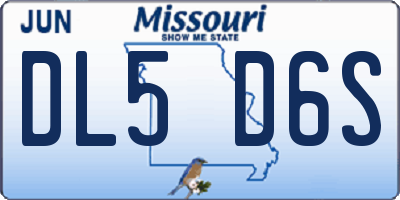 MO license plate DL5D6S