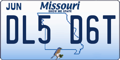 MO license plate DL5D6T
