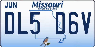 MO license plate DL5D6V