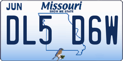 MO license plate DL5D6W