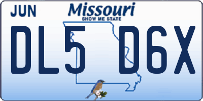 MO license plate DL5D6X