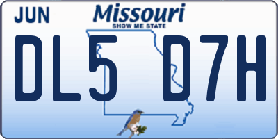MO license plate DL5D7H