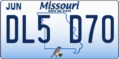 MO license plate DL5D7O