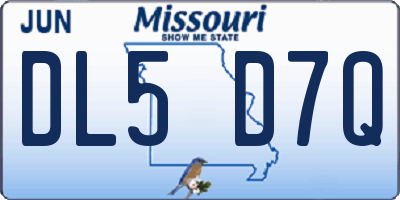 MO license plate DL5D7Q