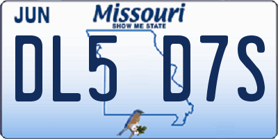 MO license plate DL5D7S