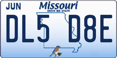 MO license plate DL5D8E