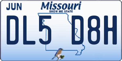 MO license plate DL5D8H