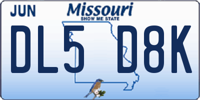 MO license plate DL5D8K