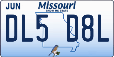 MO license plate DL5D8L