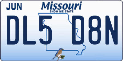 MO license plate DL5D8N