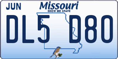 MO license plate DL5D8O