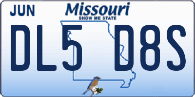 MO license plate DL5D8S