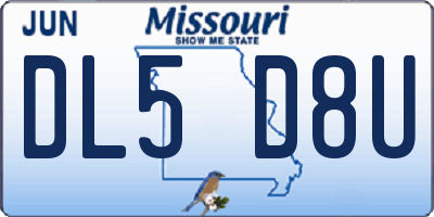MO license plate DL5D8U