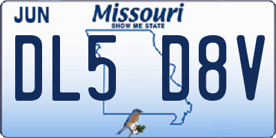 MO license plate DL5D8V