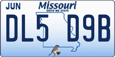 MO license plate DL5D9B