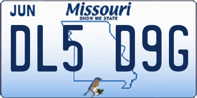 MO license plate DL5D9G