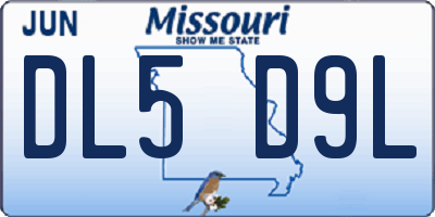 MO license plate DL5D9L