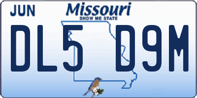 MO license plate DL5D9M