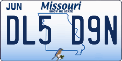 MO license plate DL5D9N