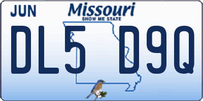 MO license plate DL5D9Q