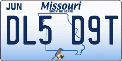 MO license plate DL5D9T