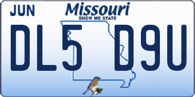 MO license plate DL5D9U