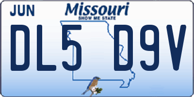 MO license plate DL5D9V