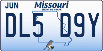 MO license plate DL5D9Y