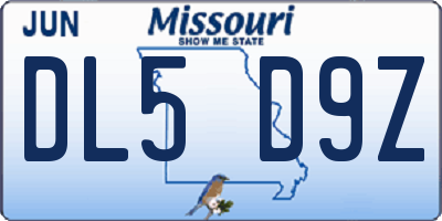 MO license plate DL5D9Z