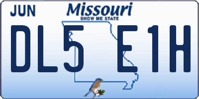 MO license plate DL5E1H