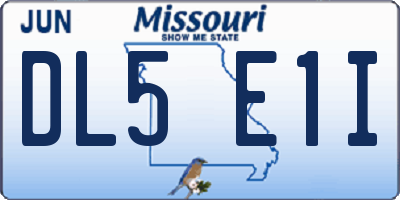 MO license plate DL5E1I