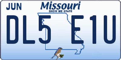 MO license plate DL5E1U