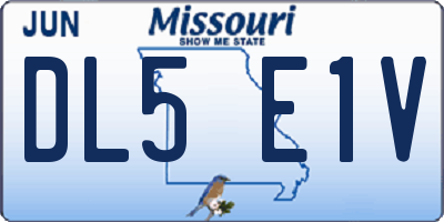 MO license plate DL5E1V