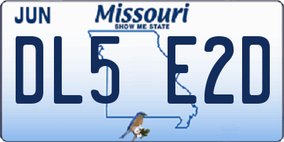 MO license plate DL5E2D