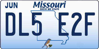 MO license plate DL5E2F
