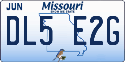 MO license plate DL5E2G