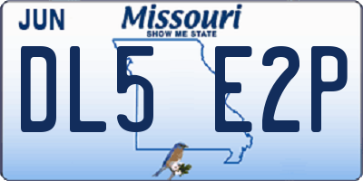 MO license plate DL5E2P