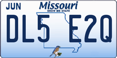 MO license plate DL5E2Q