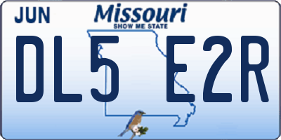 MO license plate DL5E2R