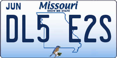 MO license plate DL5E2S